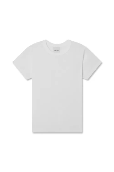 Vir Vita Pointelle Tee In White