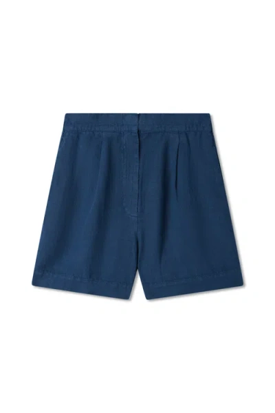Vir Vita Relaxed Linen Short In Blue