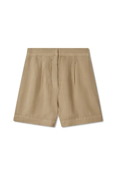 Vir Vita Relaxed Linen Short In Brown