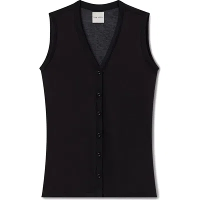 Vir Vita Seraphine Vest Modal Silk In Black