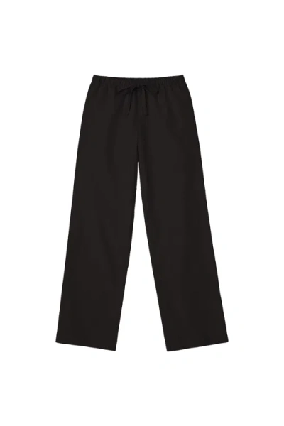Vir Vita Siena Organic Cotton Poplin Pant In Black