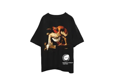 Pre-owned Virgil Abloh Men's  Canary Yellow Pyrex T-shirt In Black