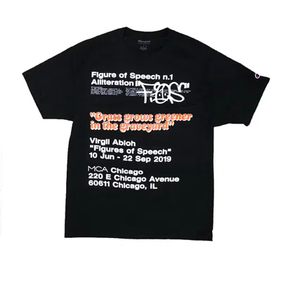 Pre-owned Virgil Abloh Men's  Mca Figures Of Speech Grass Graveyard (white Text) Tee Shirt In Black