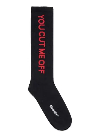 Pre-owned Virgil Abloh Men's  Mca Figures Of Speech Offwhite You Cut Me Off Socks In Black