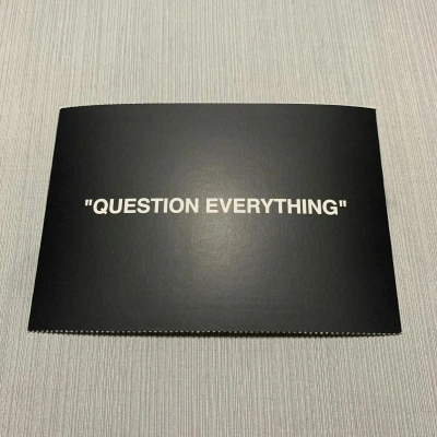 Pre-owned Virgil Abloh Postcard “question Everything” In Black