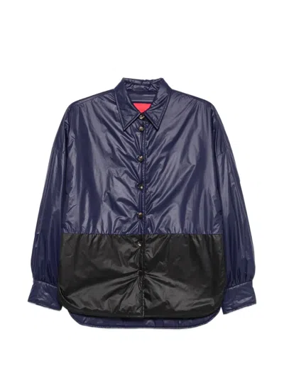 Virginia Bizzi Two-tone Padded Coat In Blue