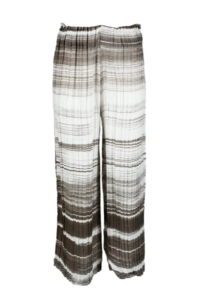 Virginia Bizzi White/brown Trousers In Gray