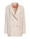 Virginia Bizzi Woman Blazer Ivory Size 12 Polyester, Viscose, Elastic Fibres In White