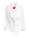 Virginia Bizzi Woman Blazer White Size 6 Viscose, Polyester In White