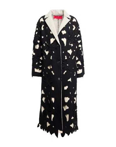 Virginia Bizzi Woman Coat Black Size 8 Polyester, Viscose