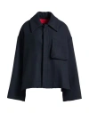 Virginia Bizzi Woman Jacket Midnight Blue Size 8 Wool, Polyester, Polyamide