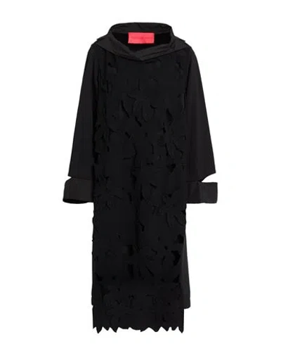 Virginia Bizzi Woman Midi Dress Black Size 8 Viscose, Polyamide, Elastic Fibres