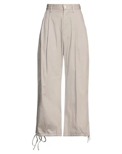 Virginia Bizzi Woman Pants Grey Size 6 Cotton, Elastic Fibres In White