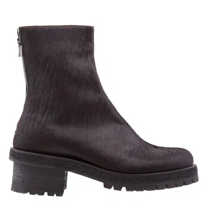 Viridi-anne Men's Dark Brown Calf Hairback Zip-up Boots