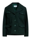Virna Drò® Virna Drò Woman Blazer Dark Green Size 6 Polyester, Polyurethane, Elastane In Green
