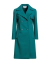Virna Drò® Virna Drò Woman Coat Deep Teal Size 10 Polyester, Polyurethane, Elastane In Green