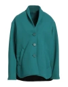 Virna Drò® Virna Drò Woman Coat Deep Teal Size 8 Polyester, Polyurethane, Elastane In Green