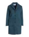 Virna Drò® Virna Drò Woman Coat Deep Teal Size 8 Wool, Polyamide In Green
