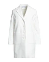 Virna Drò® Virna Drò Woman Coat Ivory Size 6 Polyester, Polyurethane, Elastane In Off White