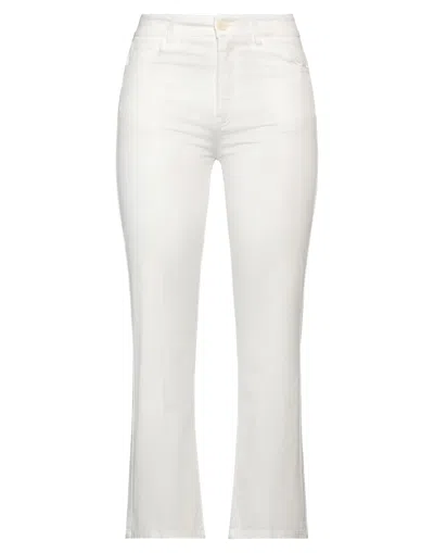 VIRNA DRÒ® VIRNA DRÒ WOMAN PANTS WHITE SIZE 10 COTTON, ELASTANE