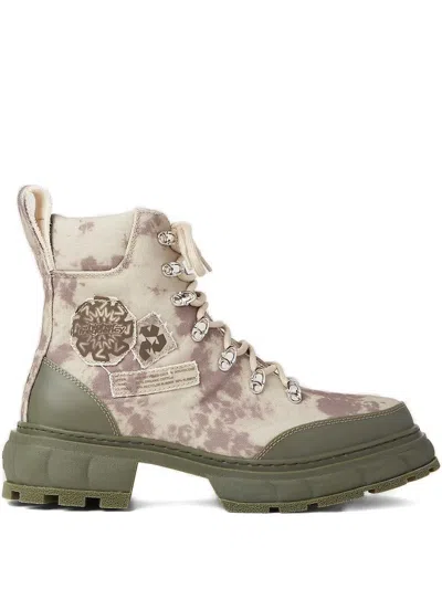 Viron Camouflage Logo-print Boots In Neutral