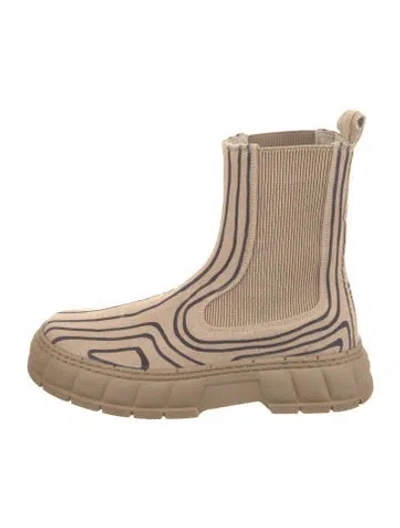 Pre-owned Viron Canvas Printed Chelsea Boots In Neutral