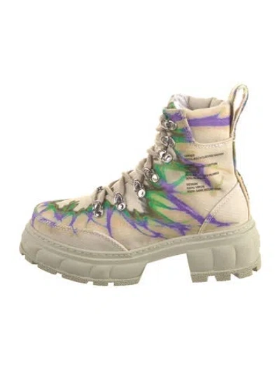 Pre-owned Viron Canvas Printed Hiking Boots W/ Tags In Neutral