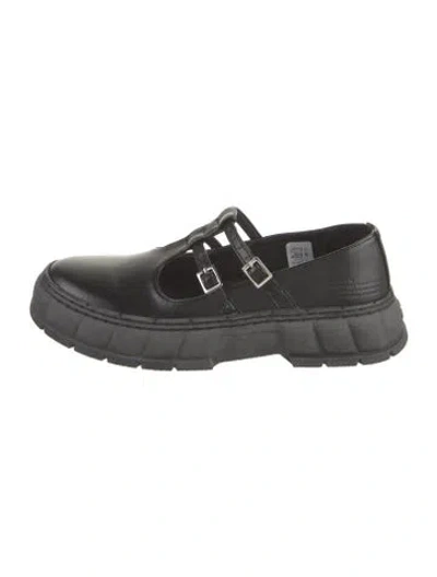 Pre-owned Viron Leather Mary Jane Flats In Black