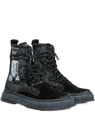 Viron Velvet Boots In Black