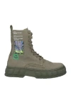 Viron Virón Woman Ankle Boots Military Green Size 8 Textile Fibers In Green