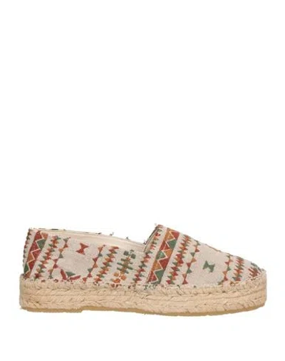 Virreina Woman Espadrilles Khaki Size 11 Textile Fibers In Beige