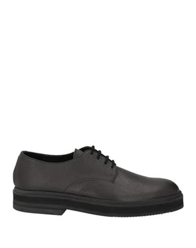 Virreina Woman Lace-up Shoes Dark Brown Size 9 Leather In Gray