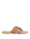 Virreina Woman Sandals Tan Size 8 Leather In Brown