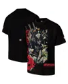 Virtual Thread Men's Black Wolverine Dekryptic Wolverine Deadpool Oversized Fit And Heavy Wash T-shirt In Black
