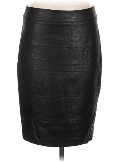 Pre-owned Virtue Faux Leather Skirt In Black