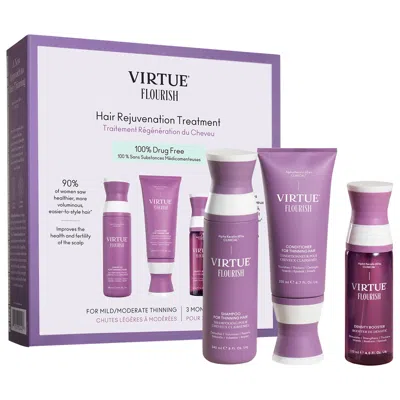 VIRTUE FLOURISH HAIR REJUVENATION TREATMENT SET FOR THINNING HAIR 90 DAY SUPPLY
