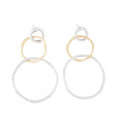 Virtue Women's Aria Luxe Triple Hoop Stud Earrings In Silver