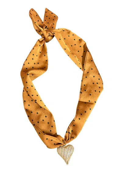 Virtue Women's Mel Puff Heart Scarf Necklace In Yellow In Gold