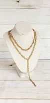 Virtue Women's Squares Y Drop Necklace In Gold