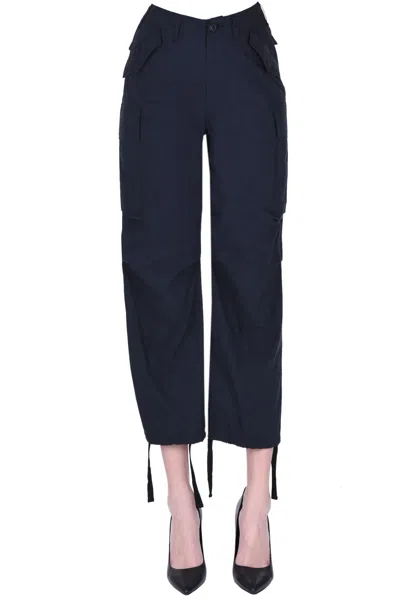 Vis-a-vis Cargo Style Trousers In Navy Blue