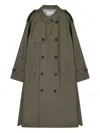 Vis-a-vis Double-breasted Belted Wool Coat In Green