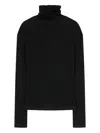 Vis-a-vis Ribbed Jersey Turtleneck In Black