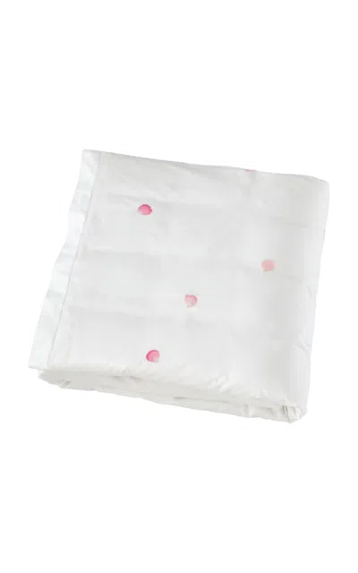 Vis-a-vis Paris Petales De Rose Queen Cotton Satin Duvet Cover In Pink