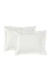 Vis-a-vis Paris Petales De Rose Set-of-two King Cotton Satin Rectangular Pillowcases In White