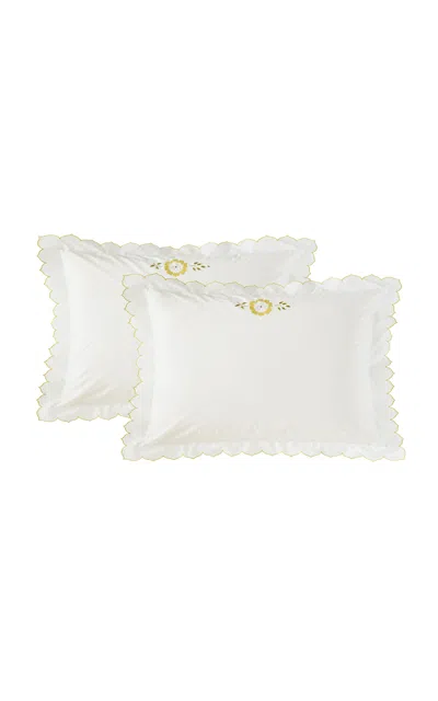 Vis-a-vis Paris Spring King Cotton Percale Rectangular Pillow In Multi