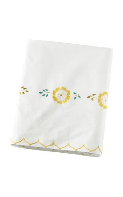 Vis-a-vis Paris Spring Queen Cotton Percale Top Sheet In Multi