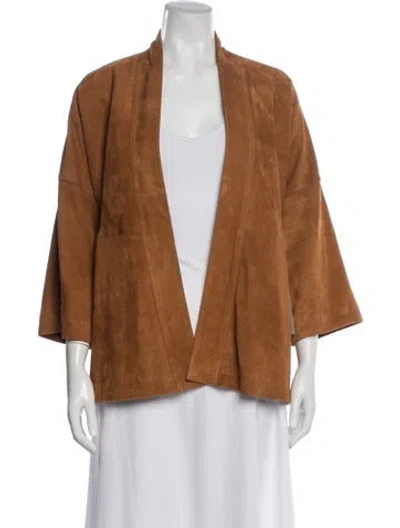 Pre-owned Vis-a-vis Suede Jacket In Brown