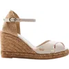 Viscata Aiguablava Canvas Espadrille Sandal Wedges In Beige