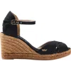 Viscata Aiguablava Canvas Espadrille Sandal Wedges In Black