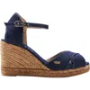Viscata Aiguablava Canvas Espadrille Sandal Wedges In Navy